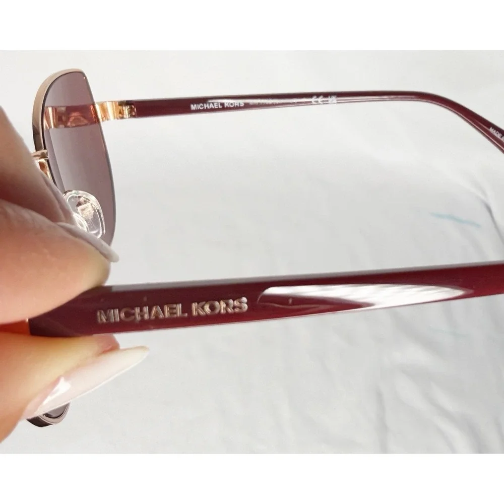 Michael Kors Lanikai Rose Gold Geometric MK1162 Sunglasses 58-16-140 W/ Case